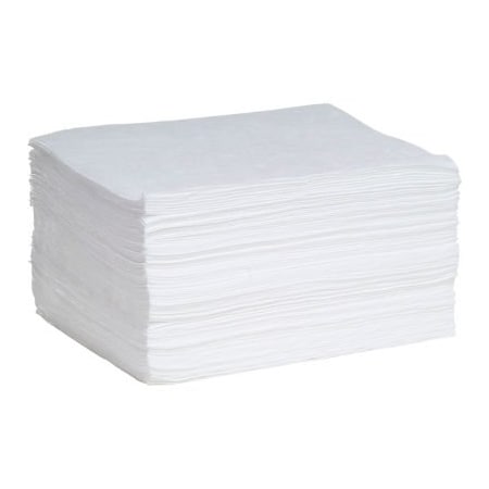 Spilltech Sorbent Pad, 15 in x 19 in, Oil, White WP100M